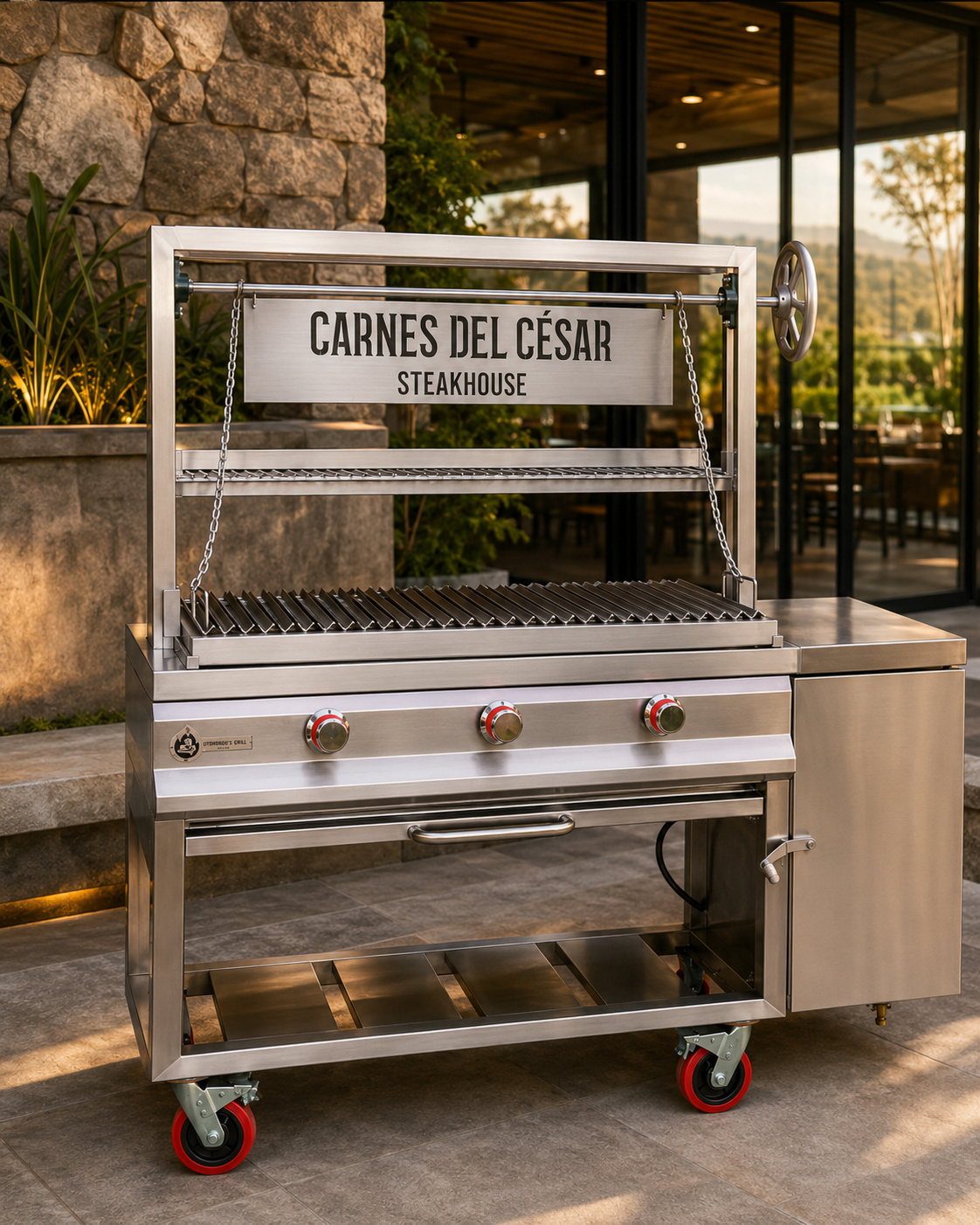 Parrilla Extragrande con Polea 160x60