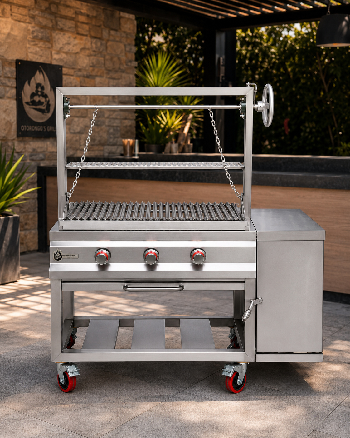 Parrilla Grande Híbrida con Polea 140x60